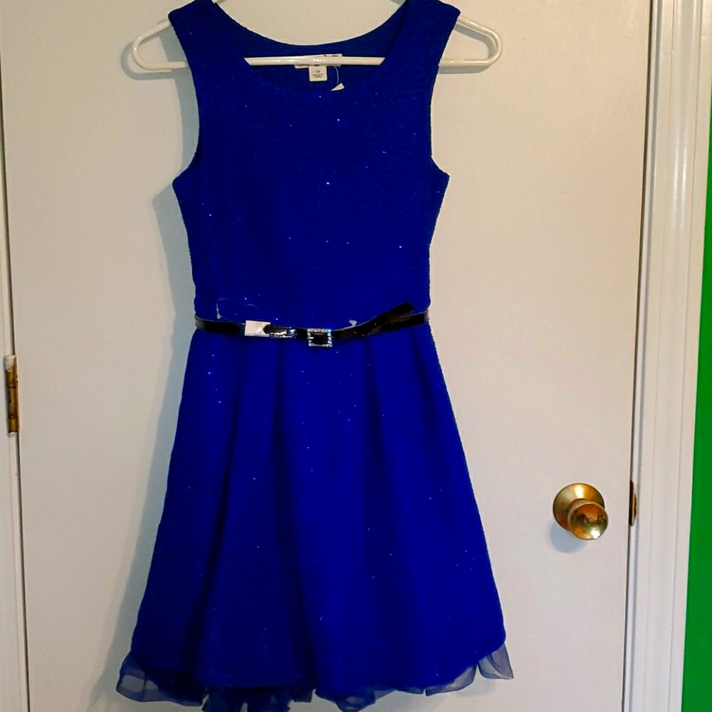 New knitworks girls size 12 blue sparkle dress